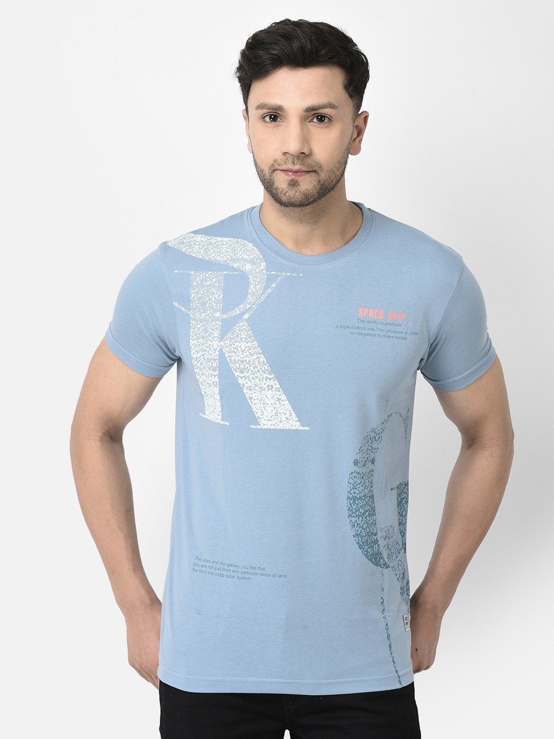 

COBB Typography Printed Cotton T-shirt, Blue