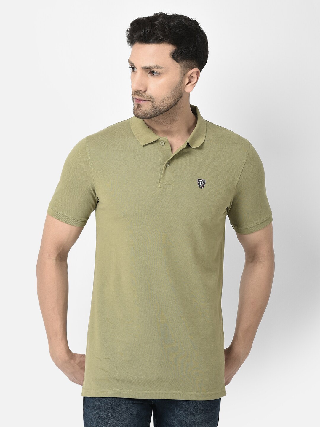 

COBB Polo Collar Cotton T-Shirt, Olive