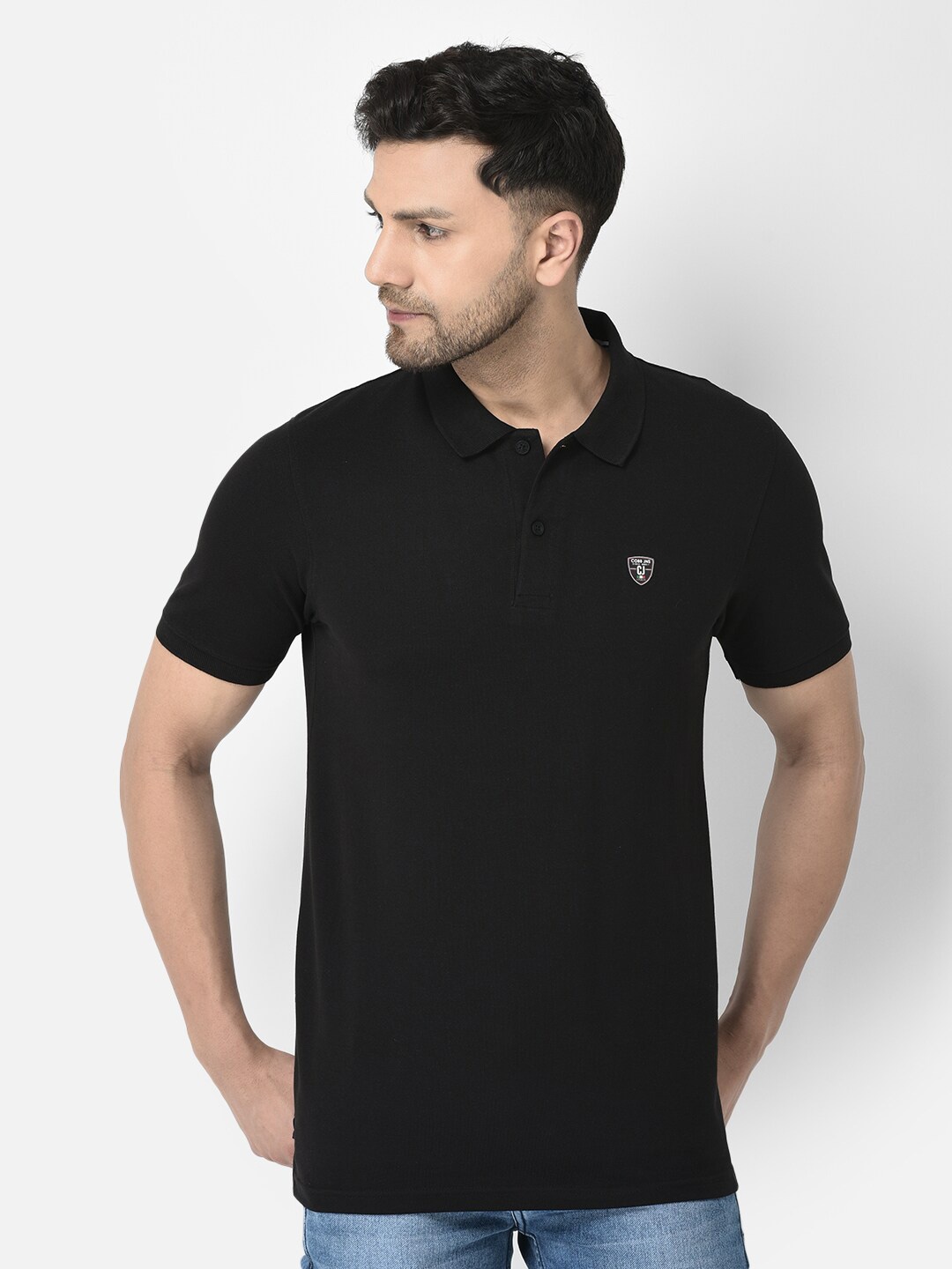 

COBB Polo Collar Cotton Casual T-shirt, Black