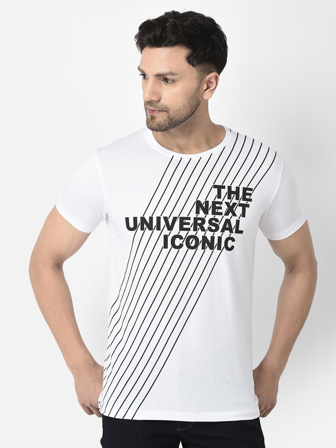 

COBB Typography Printed Monochrome Cotton T-shirt, White
