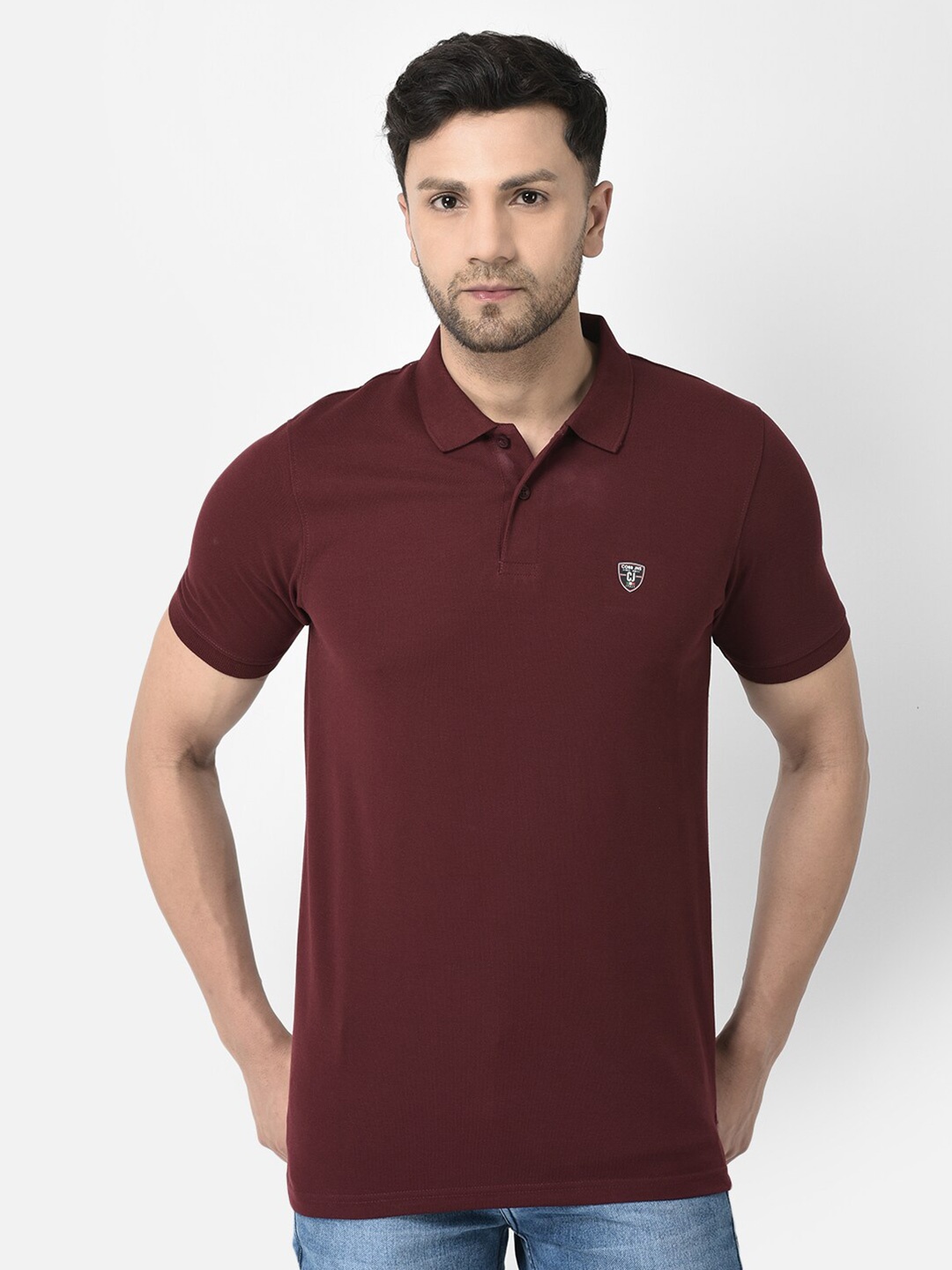 

COBB Polo Collar Cotton T-shirt, Burgundy