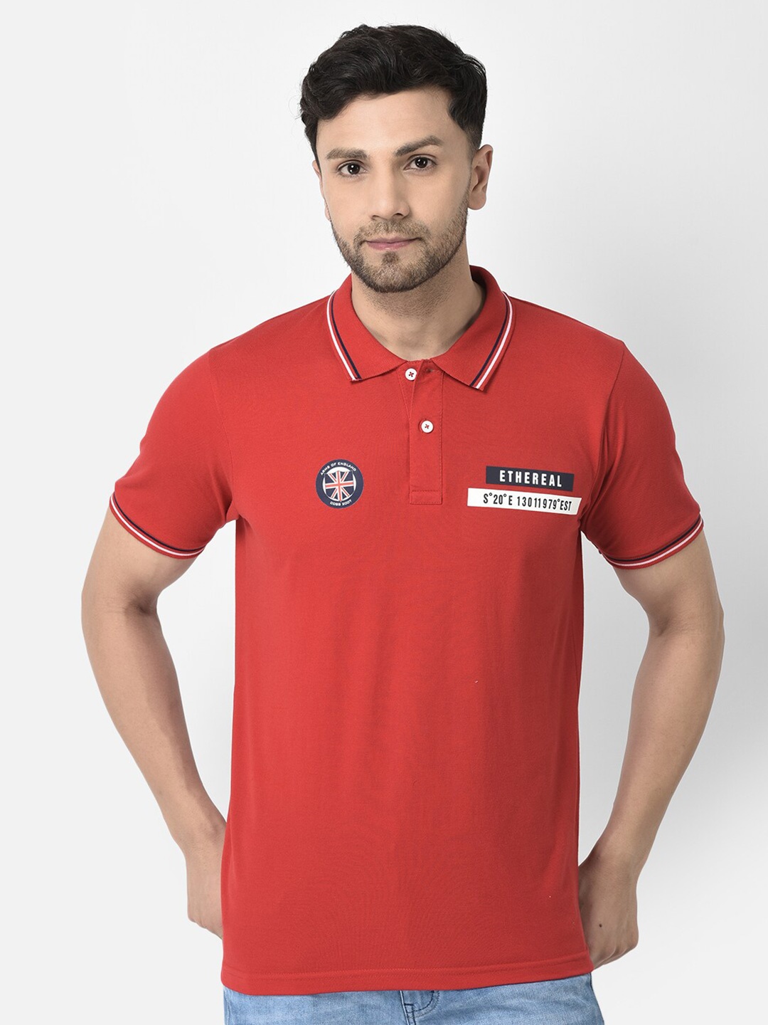 

COBB Polo Collar Cotton T-shirt, Red