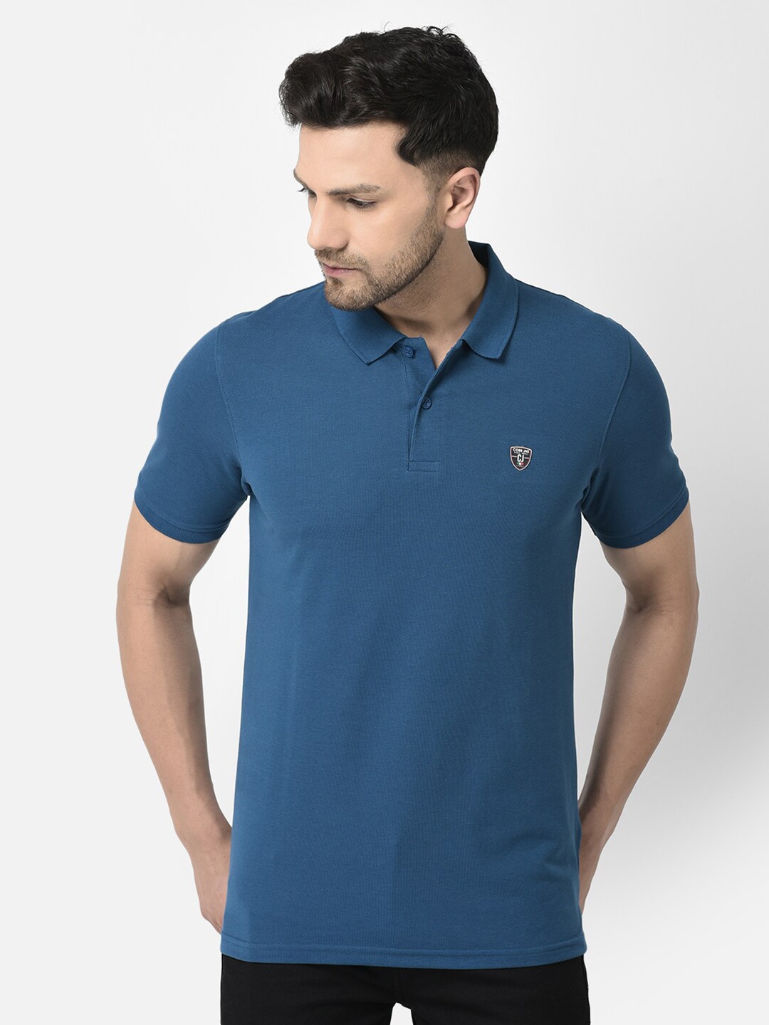 

COBB Polo Collar Cotton T-shirt, Teal
