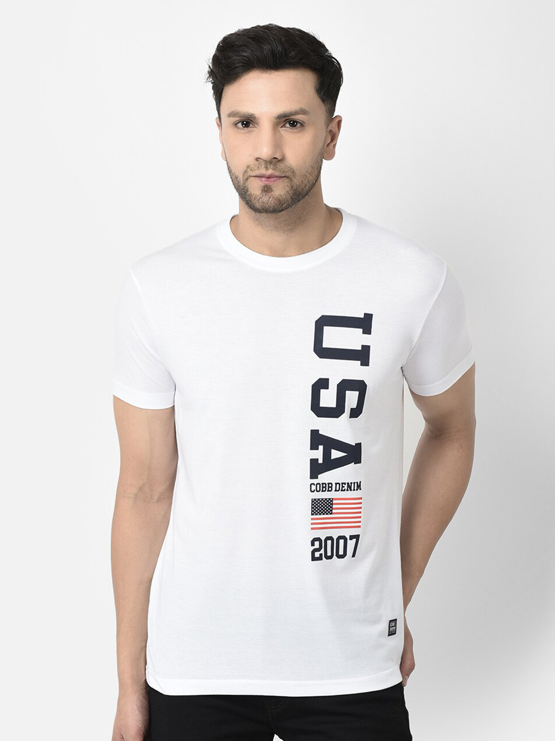 

COBB Typography Printed Cotton T-shirt, White