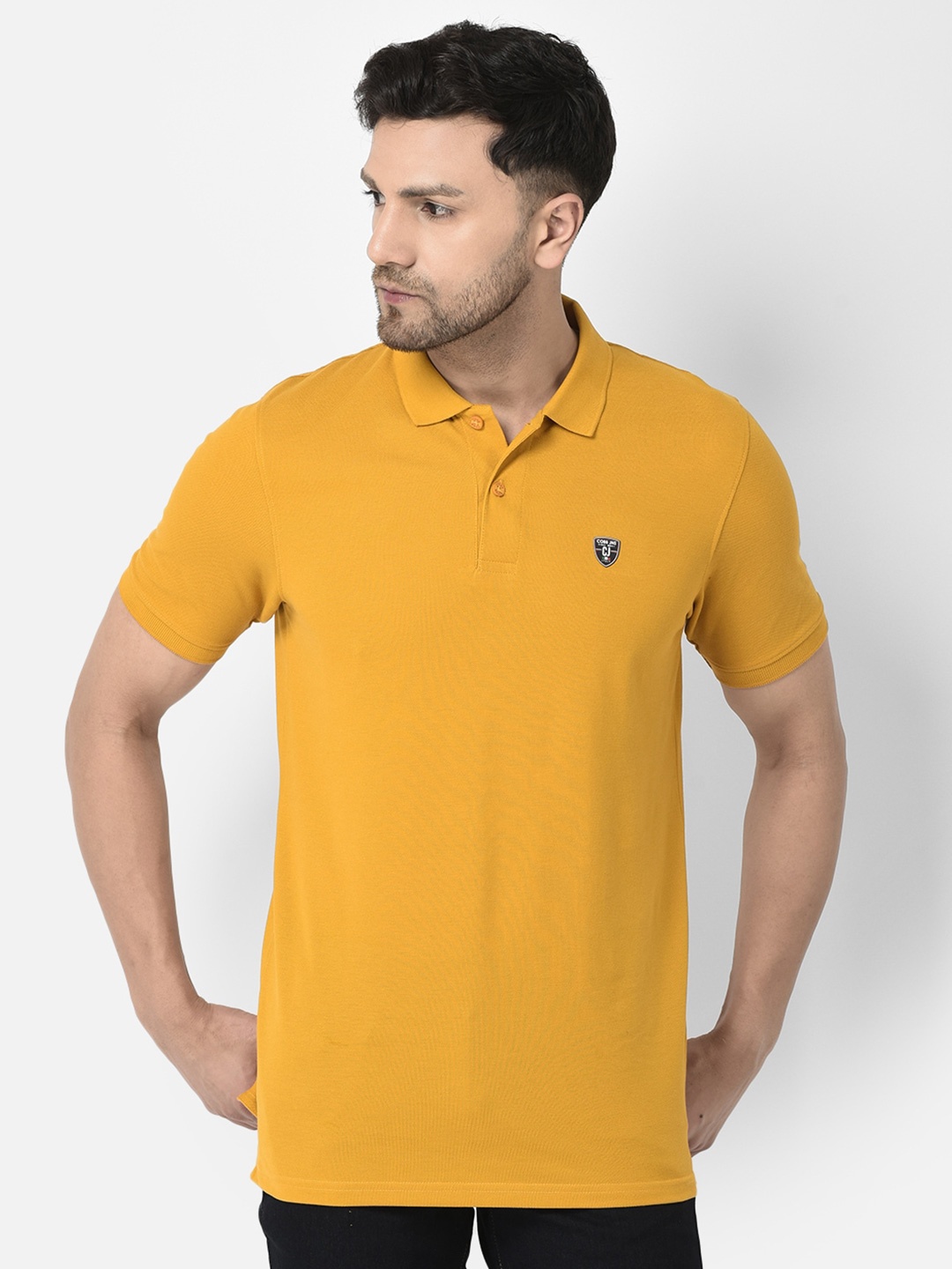 

COBB Polo Collar Cotton T-shirt, Mustard