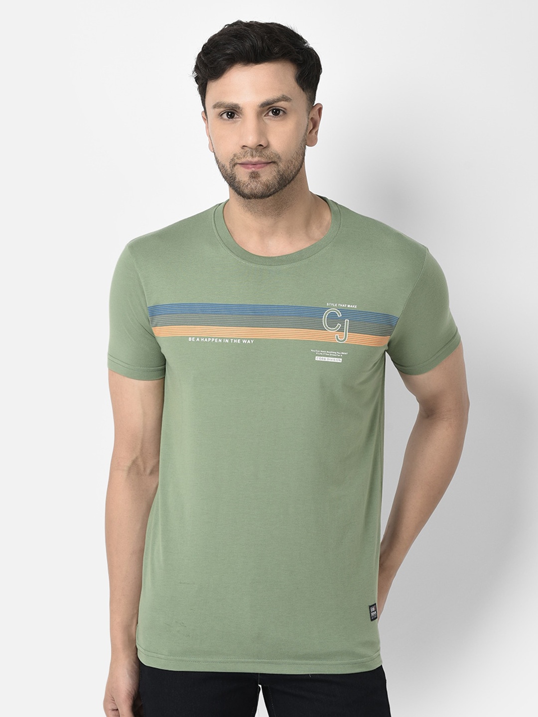 

COBB Striped Cotton T-shirt, Green