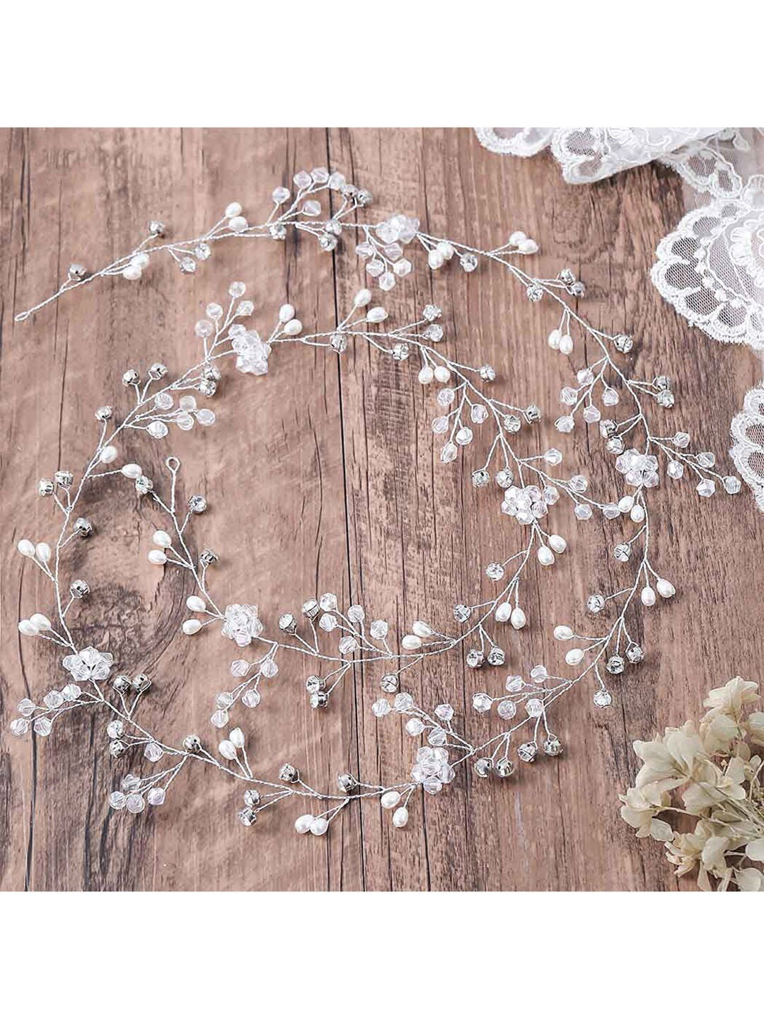 

Krelin Girls Pearl & Crystal Embellished Tiara, Silver