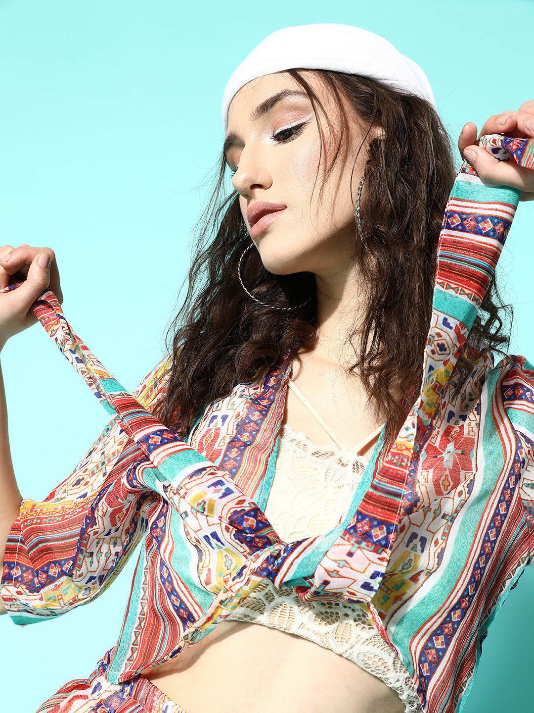 

Secret Wish Multicoloured Geometric Print Swimwear Cover Up Set, Multi