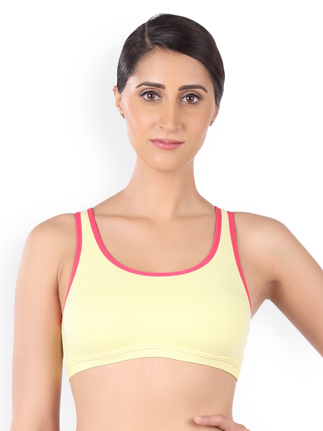 

Triumph Beginner Bra 66 Crop Top Wireless Non Padded Full Coverage and Medium Support Cotton Bra, Yellow