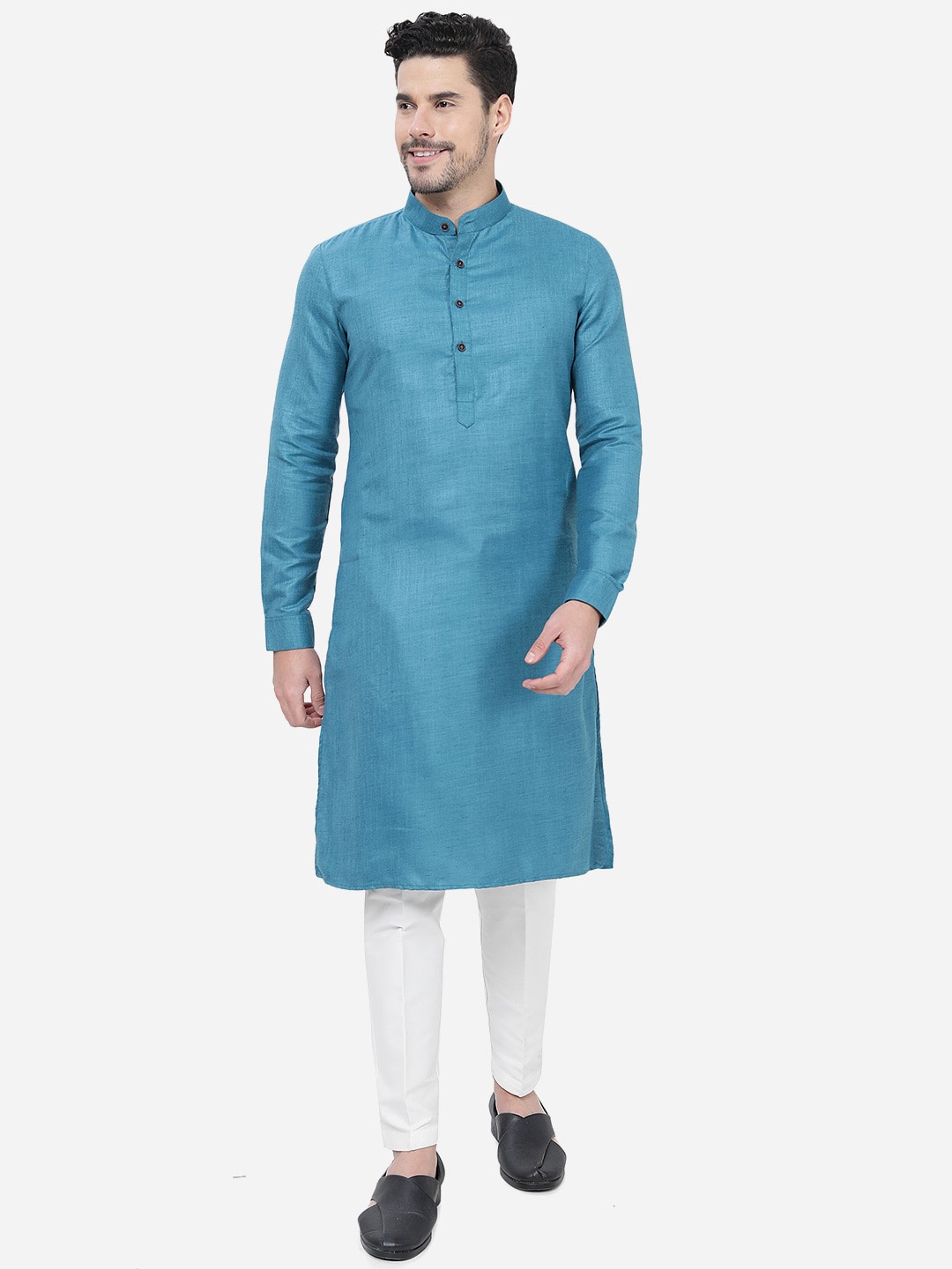 

Modi Kurta Mandarin Collar Pure Cotton Kurtas, Blue