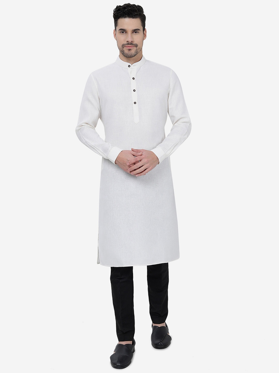 

Modi Kurta Mandarin Collar Pure Cotton Kurta, White