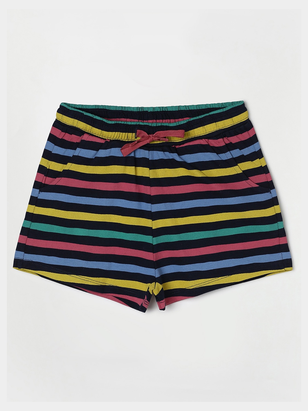

Fame Forever by Lifestyle Girls Striped Technology Cotton Shorts, Navy blue
