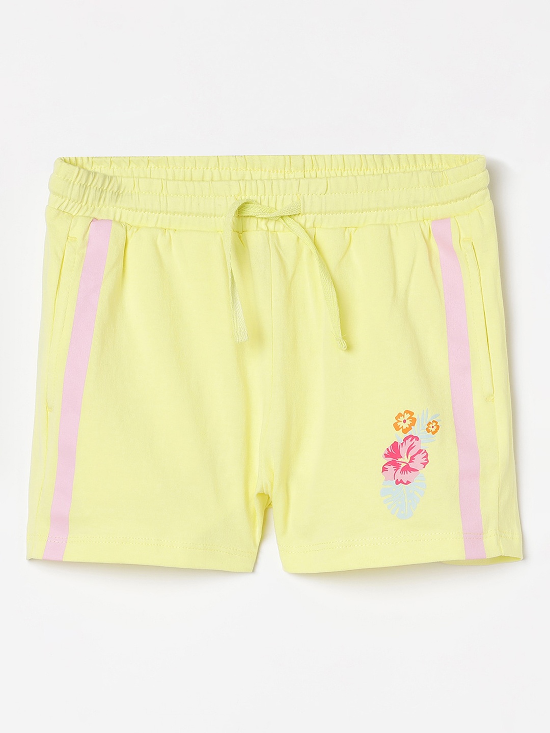 

Fame Forever by Lifestyle Girls Mid Rise Above Knee Cotton Shorts, Yellow