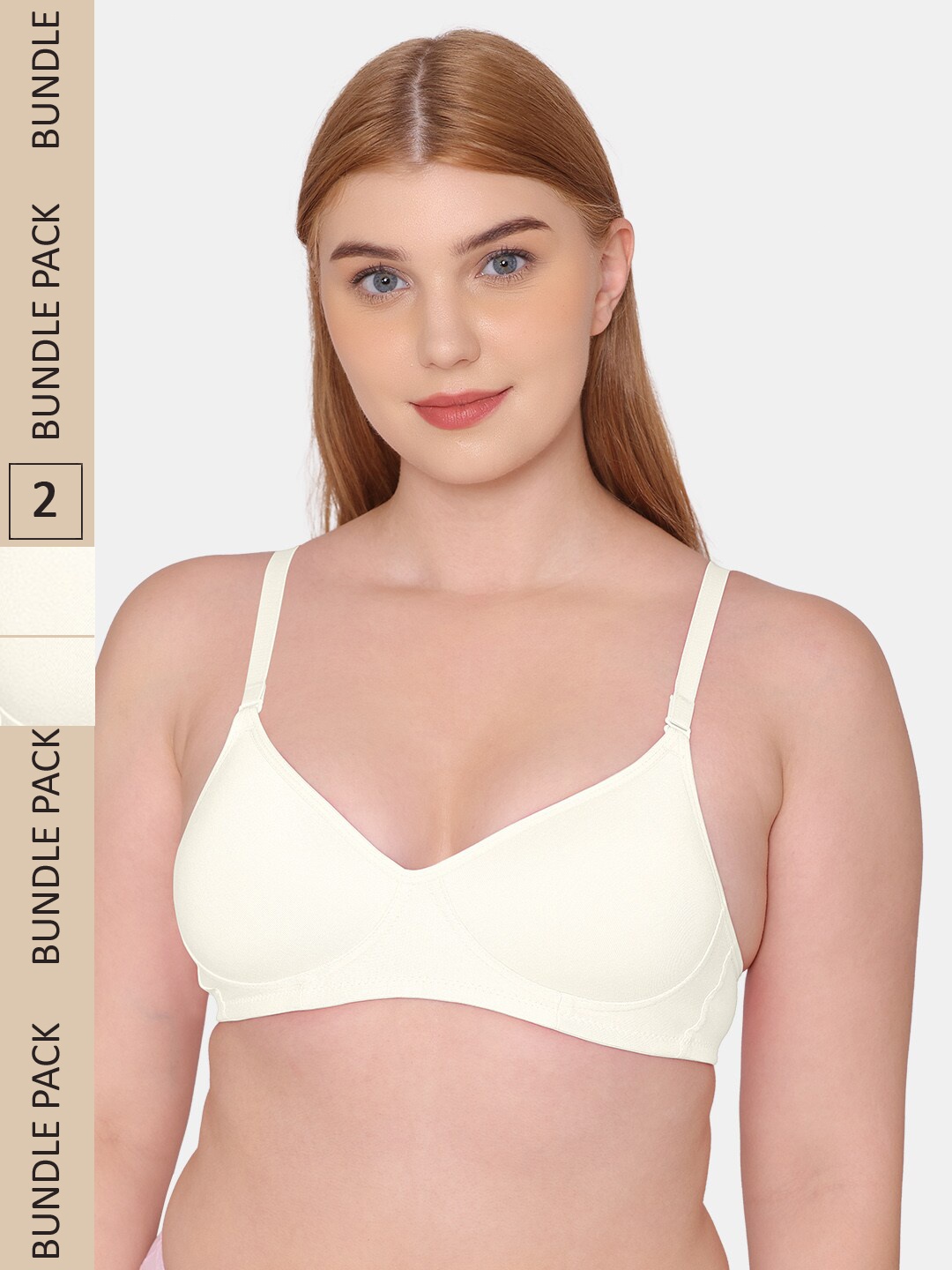 

Tweens Pack Of 2 Full Coverage Lightly Padded All Day Comfort Seamless Cotton T-shirt Bra, White