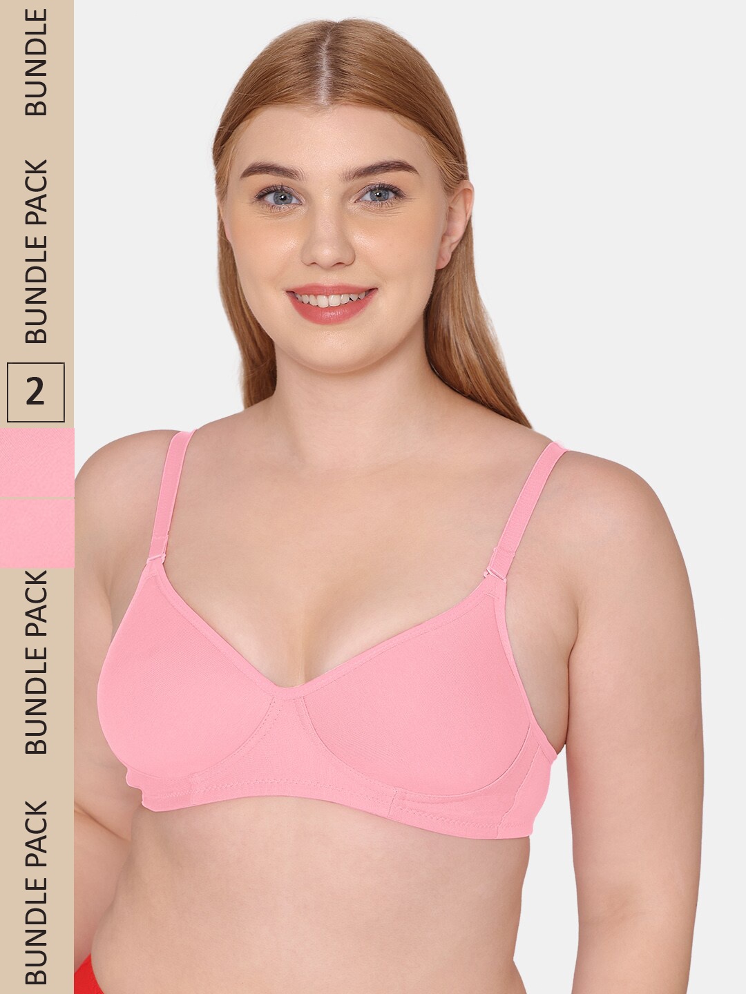 

Tweens Pack Of 2 Lightly Padded Non-Wired All Day Comfort Cotton T-shirt Bra, Pink