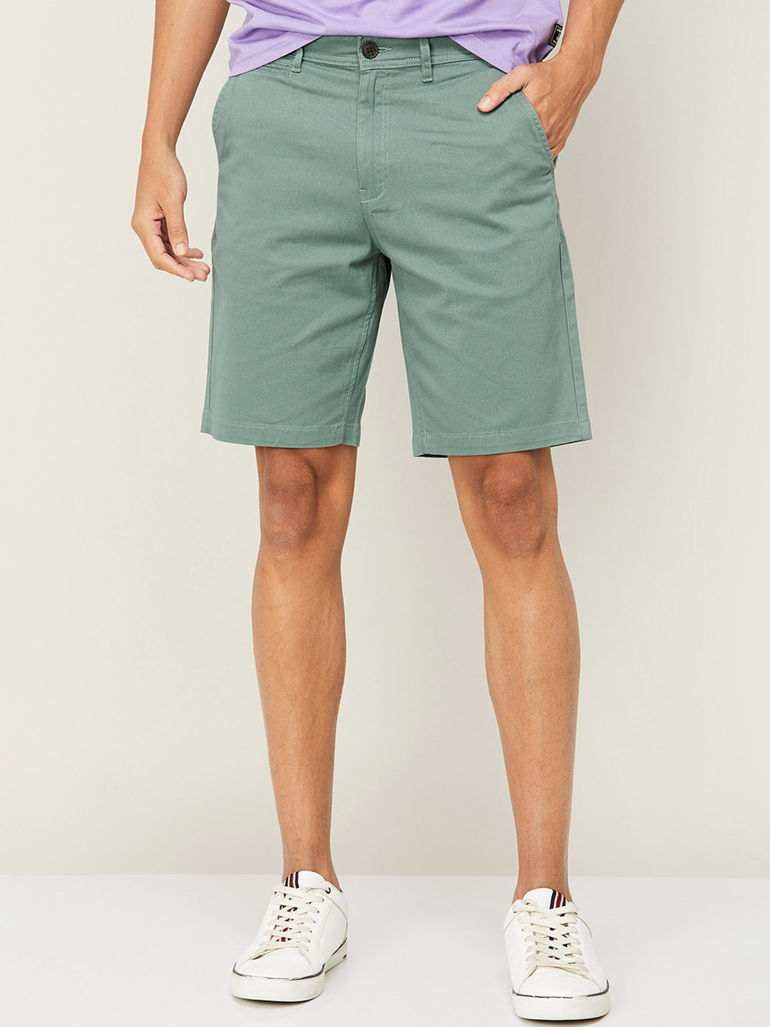 

Fame Forever by Lifestyle Men Regular Fit Mid-Rise Cotton Shorts, Green