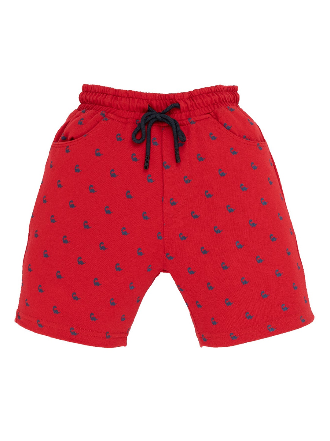 

Status Quo Boys Printed Mid-Rise Cotton Shorts, Red