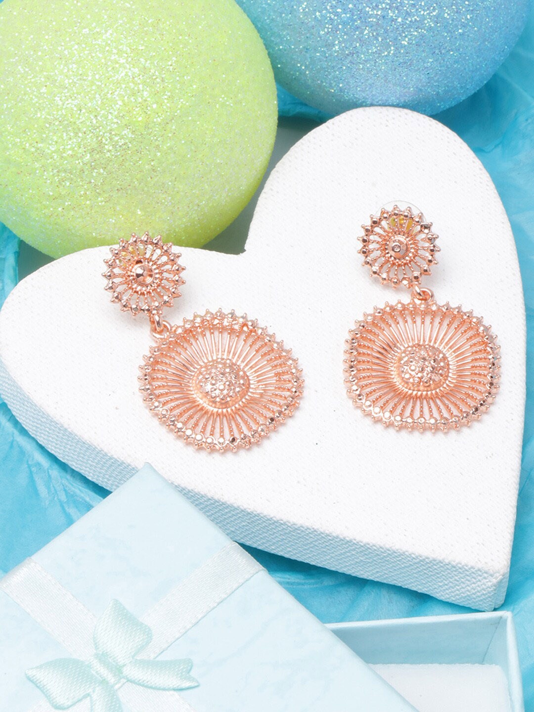 

DressBerry Rose Gold Plated Contemporary Drop Earrings