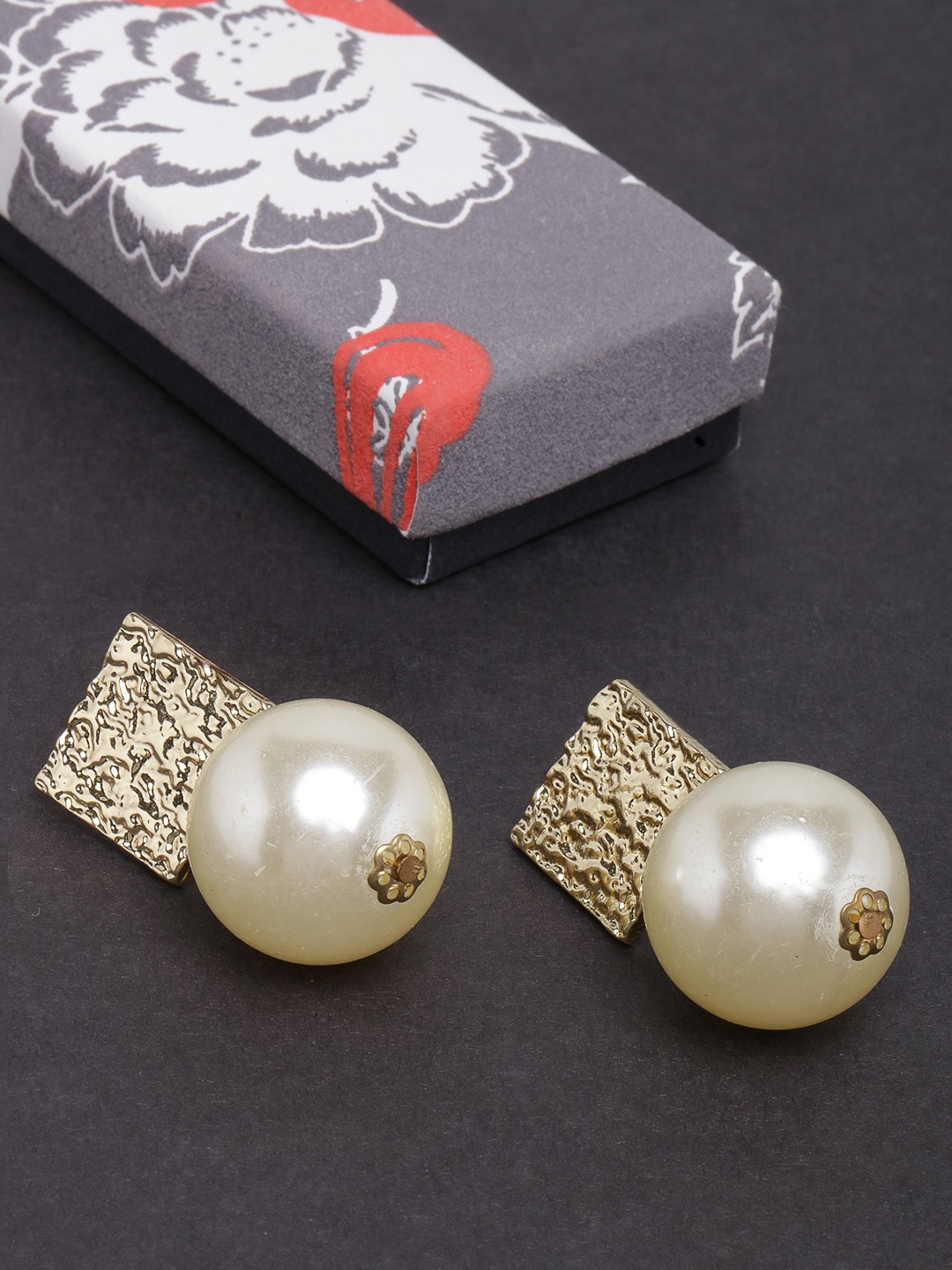 

DressBerry Gold-Plated Contemporary Drop Earrings, White
