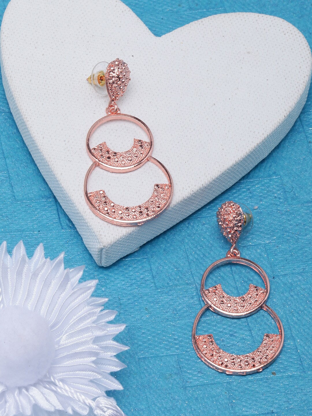 

DressBerry Rose Gold-Plated Contemporary Drop Earrings