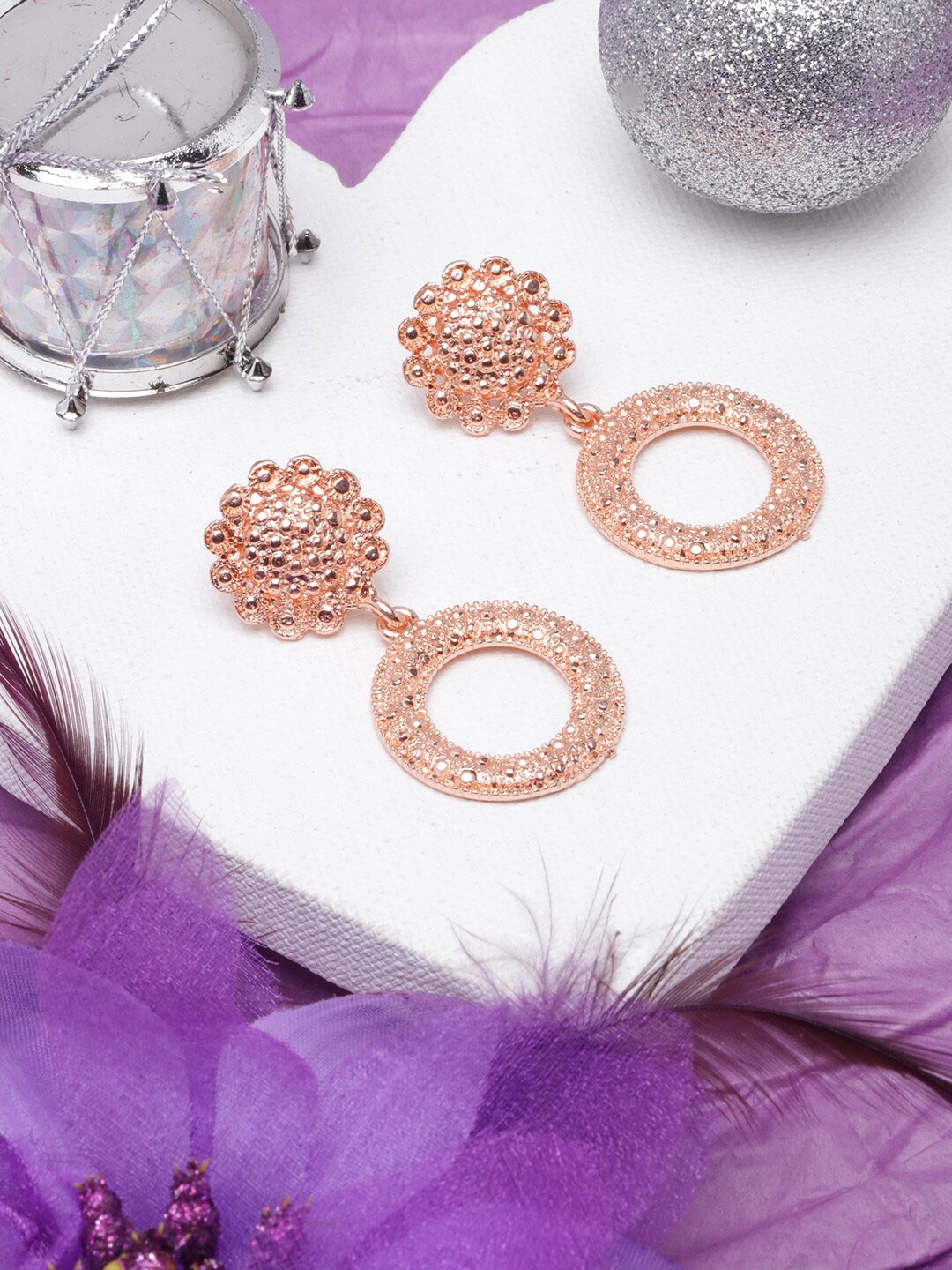 

DressBerry Rose Gold-Plated Contemporary Drop Earrings