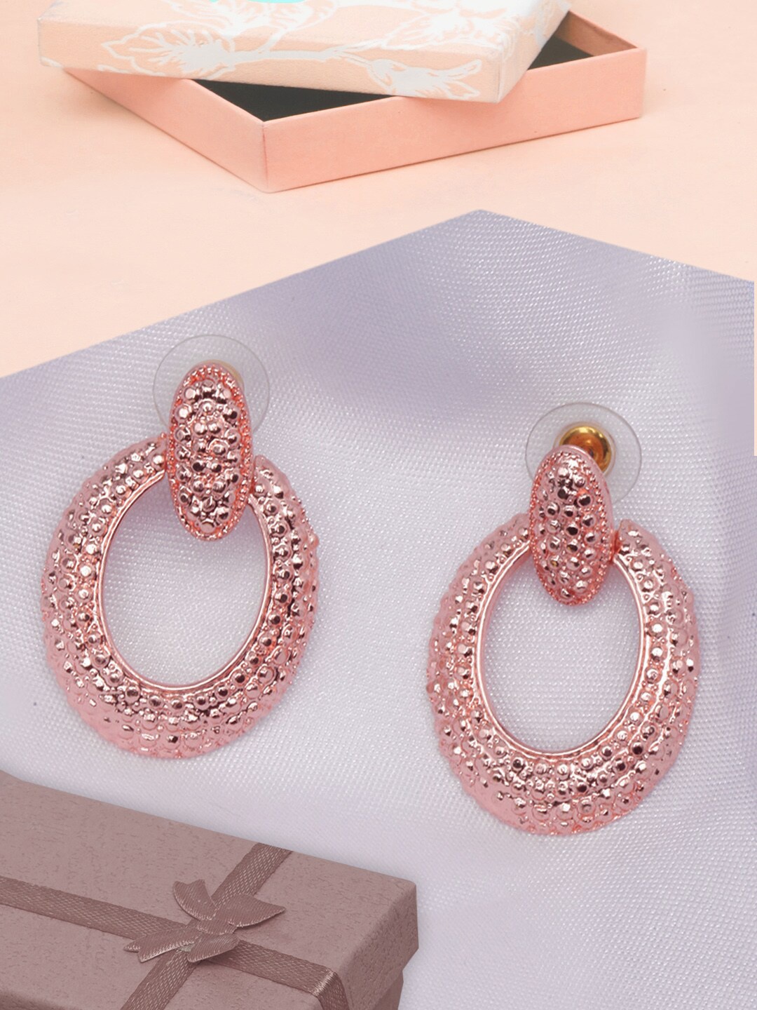 

DressBerry Rose Gold-Plated Oval Drop Earrings