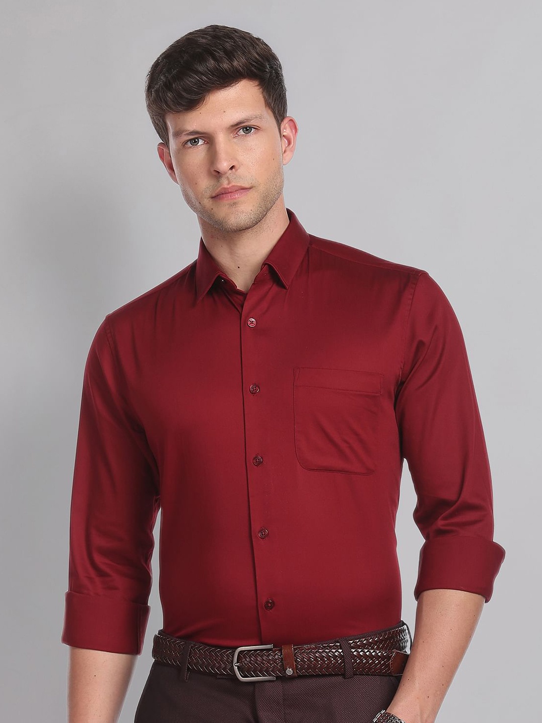 

AD By Arvind Regular Fit Formal Shirt, Red