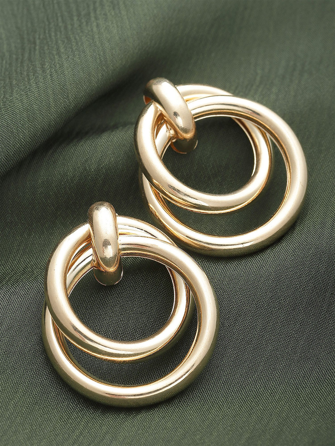 

Bohey by KARATCART Gold-Plated Contemporary Drop Earrings