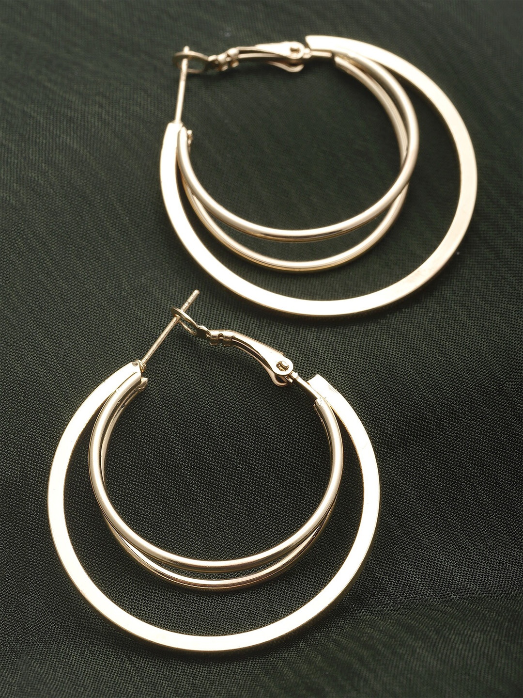 

Bohey by KARATCART Gold-Plated Circular Hoop Earrings