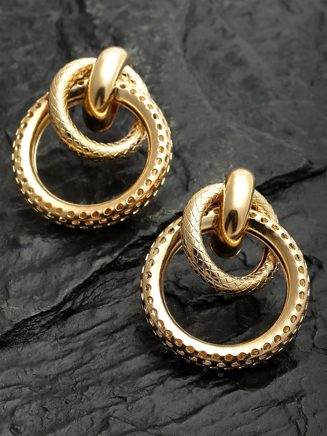 

Bohey by KARATCART Gold-Plated Contemporary Drop Earrings
