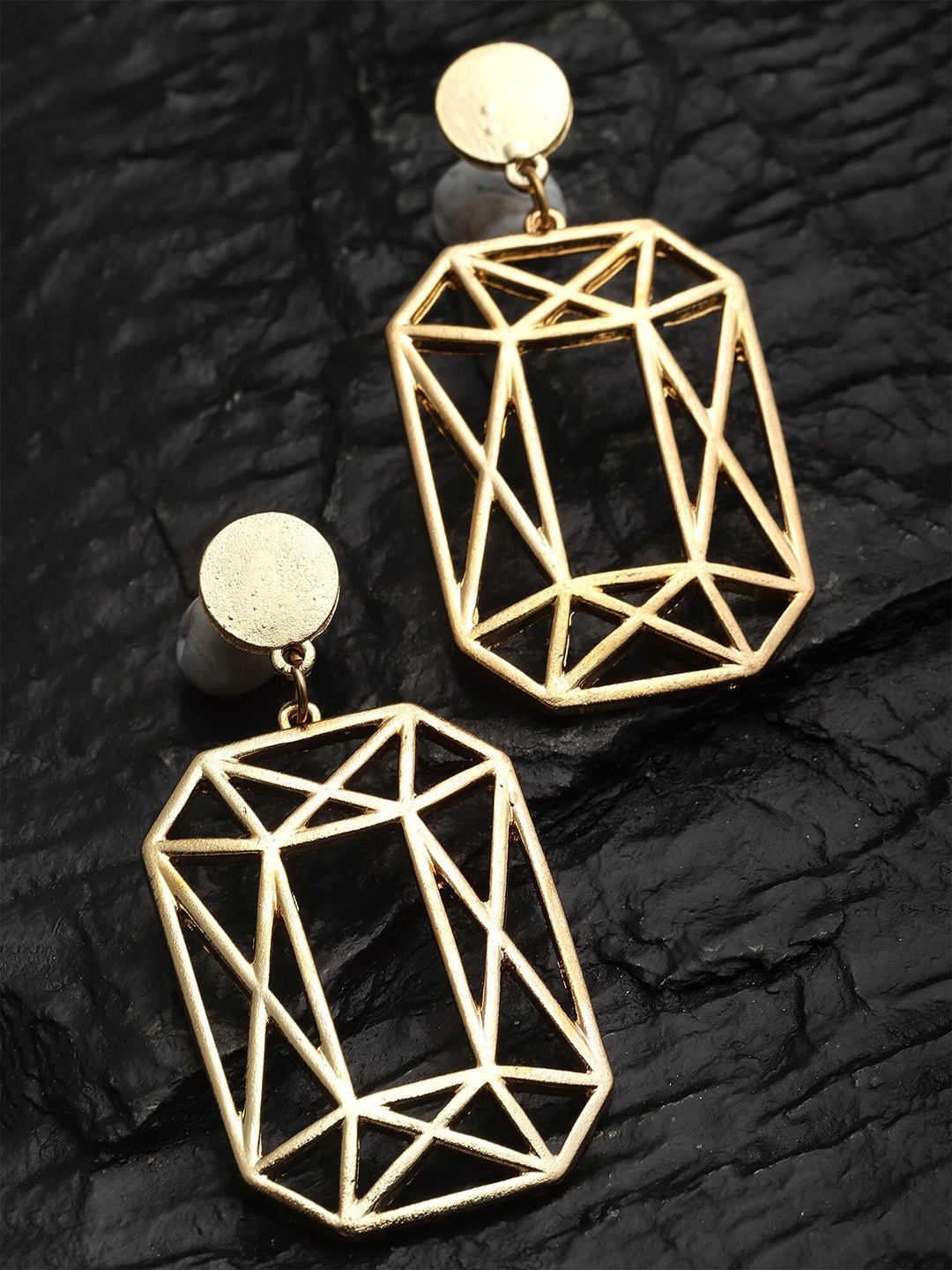 

Bohey by KARATCART Gold-Plated Contemporary Drop Earrings