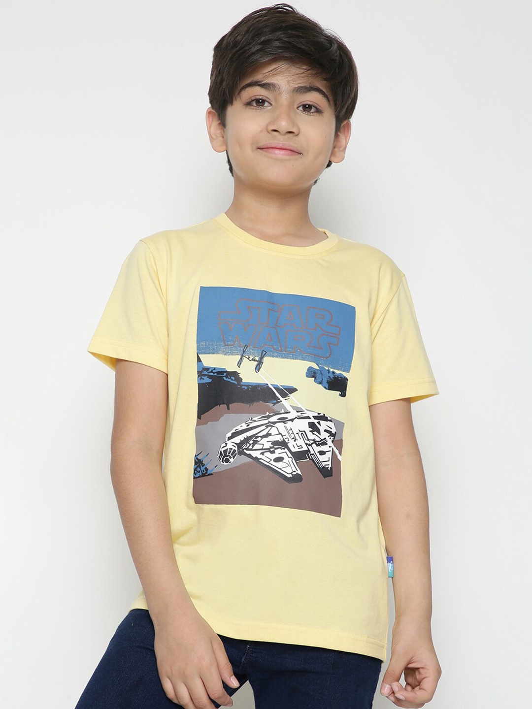 

Lil Tomatoes Boys Star Wars Printed Single Jersey Casual T-Shirt, Yellow