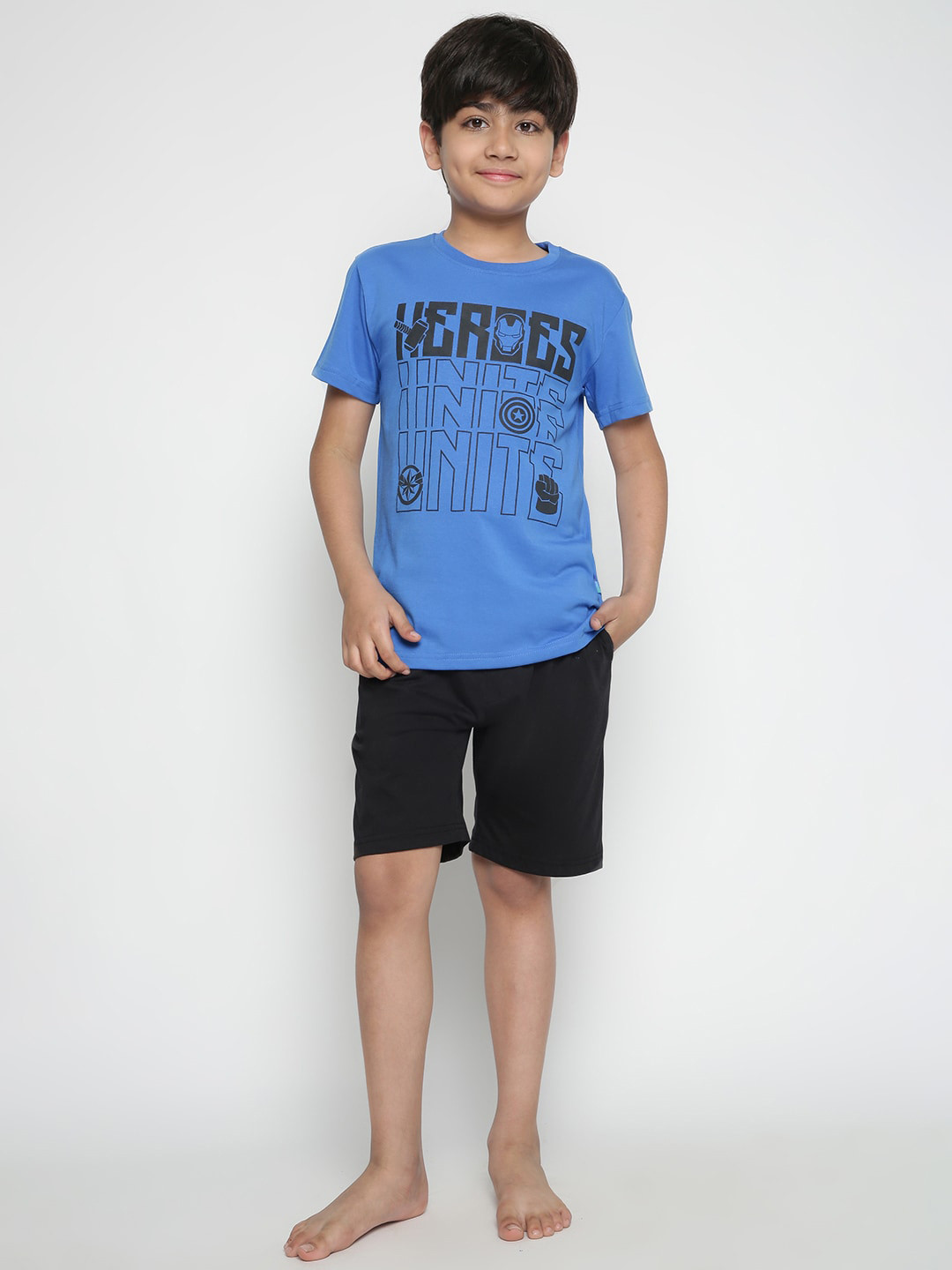 

Lil Tomatoes Boys Typography Printed Night Suit, Blue