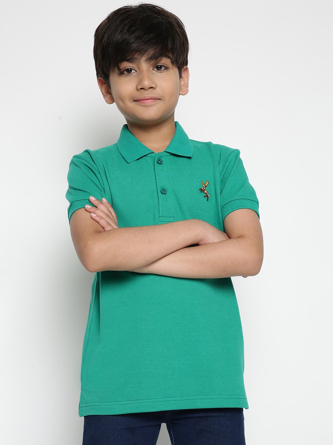 

Lil Tomatoes Boys Polo Collar Short Sleeves T-shirt, Green