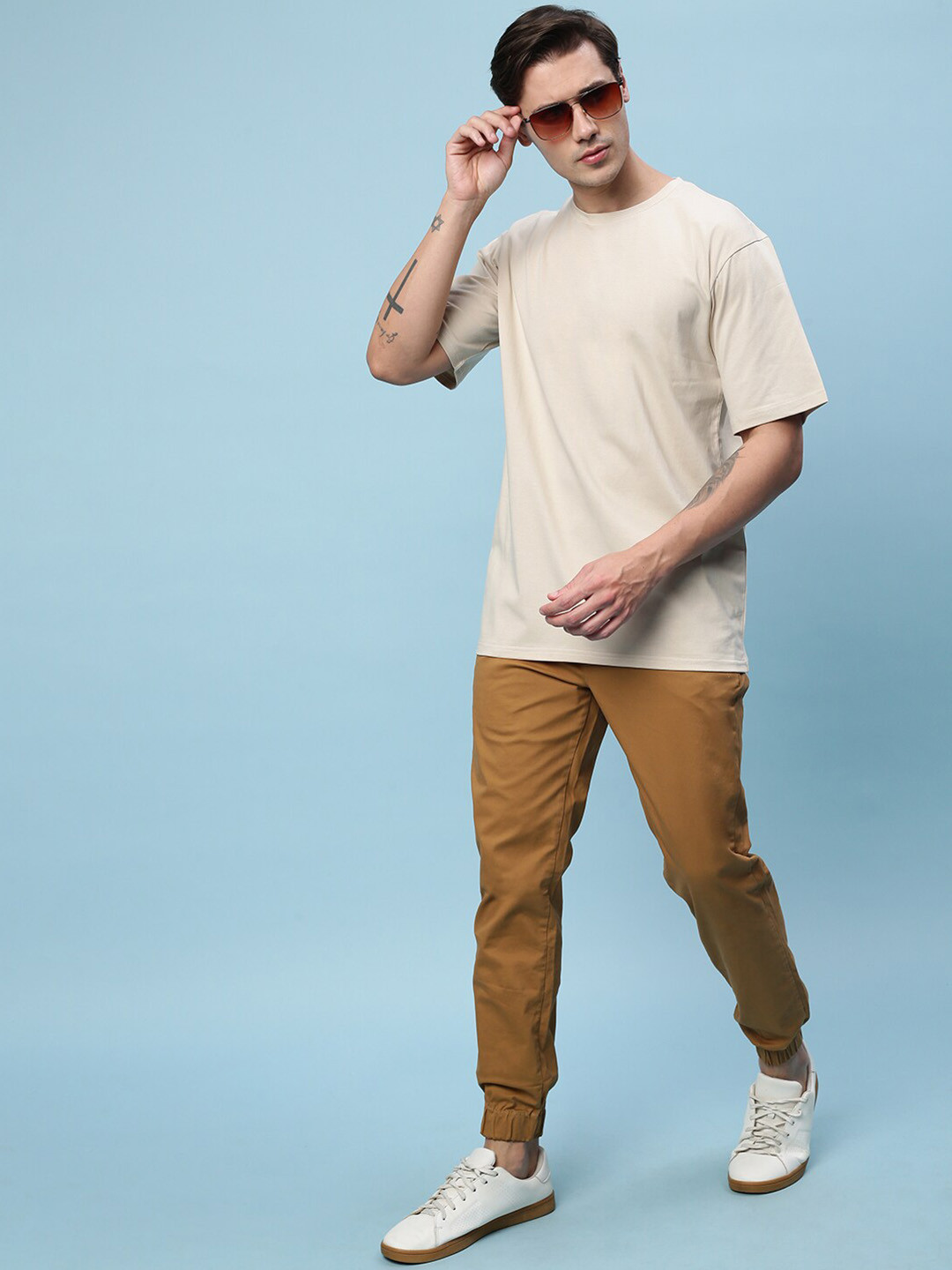 

VEIRDO Men Original Slim Fit Cotton Joggers, Khaki