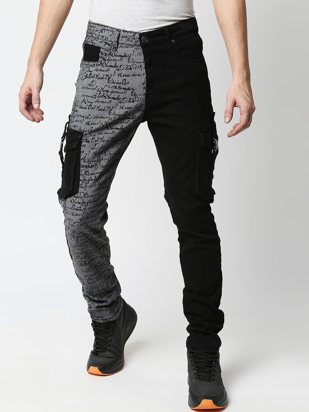 

WAIMEA Men Slim Fit Printed Stretchable Jeans, Black