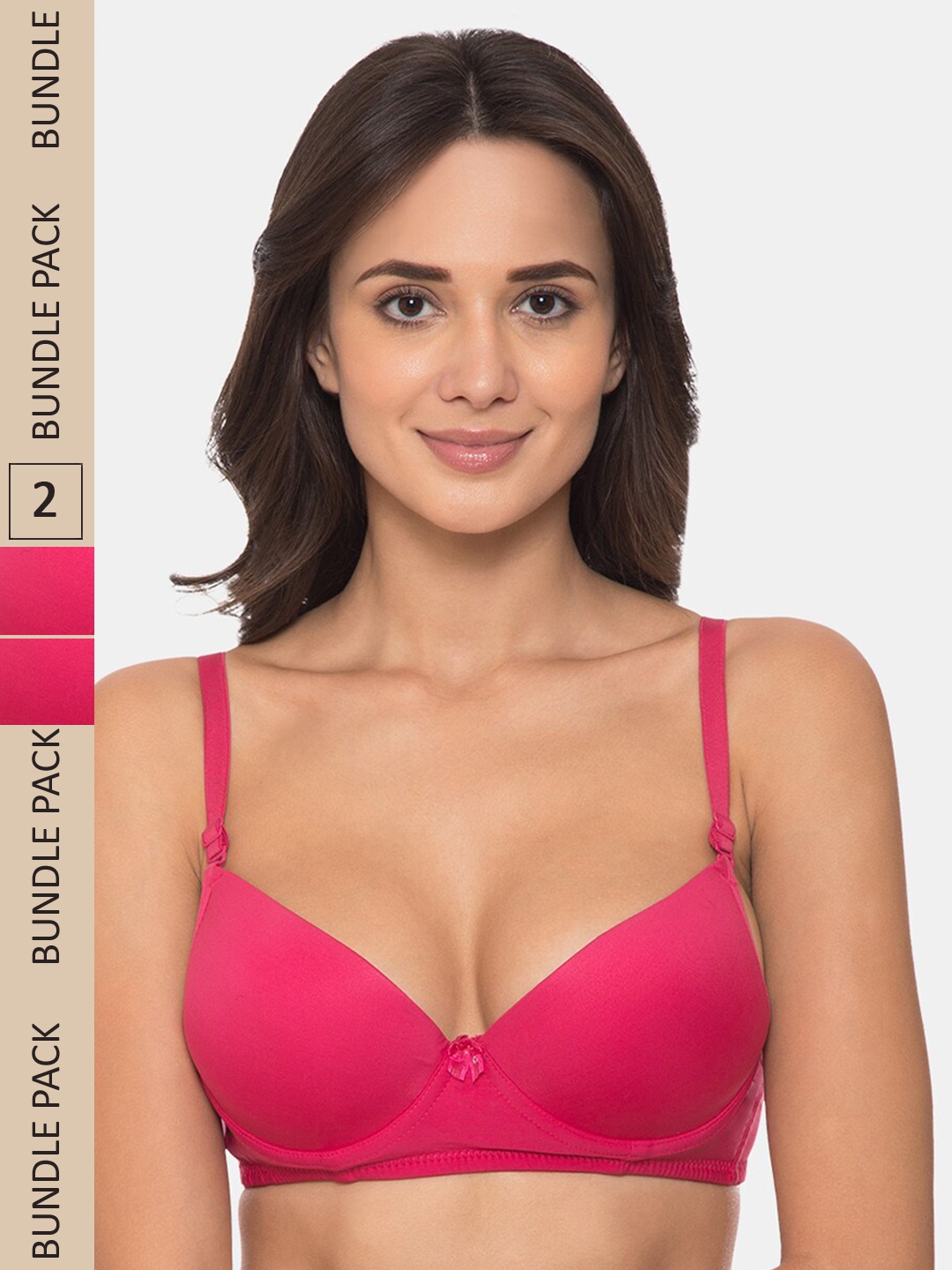 

Tweens Pack Of 2 Underwired Lightly Padded All Day Comfort Cotton Balconette Bra, Pink