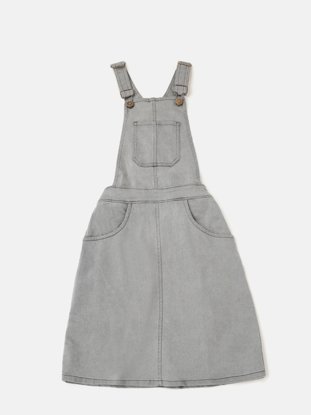 

Kryptic Girls Pure Cotton Denim Pinafore Dress, Grey