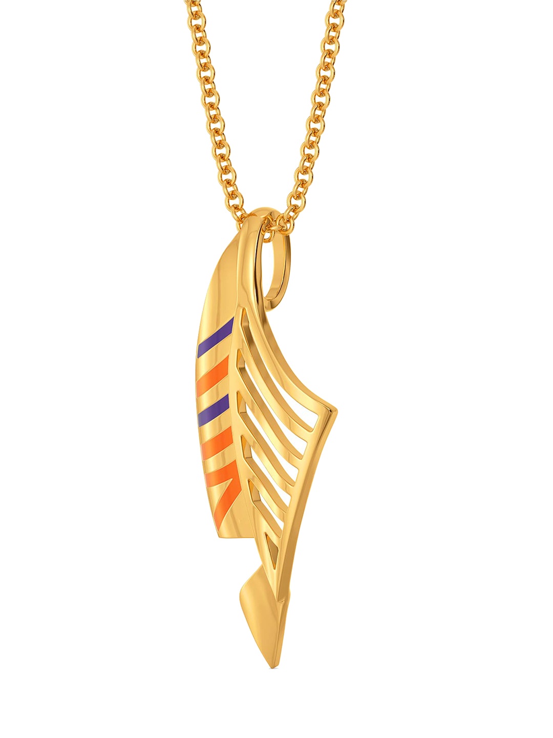 

MELORRA Feather Weather 18KT Gold Pendant, Orange
