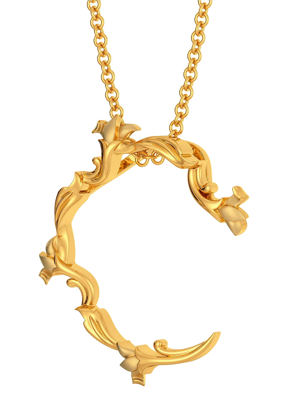 

MELORRA Leaf Art 18KT Gold Shaped Pendant