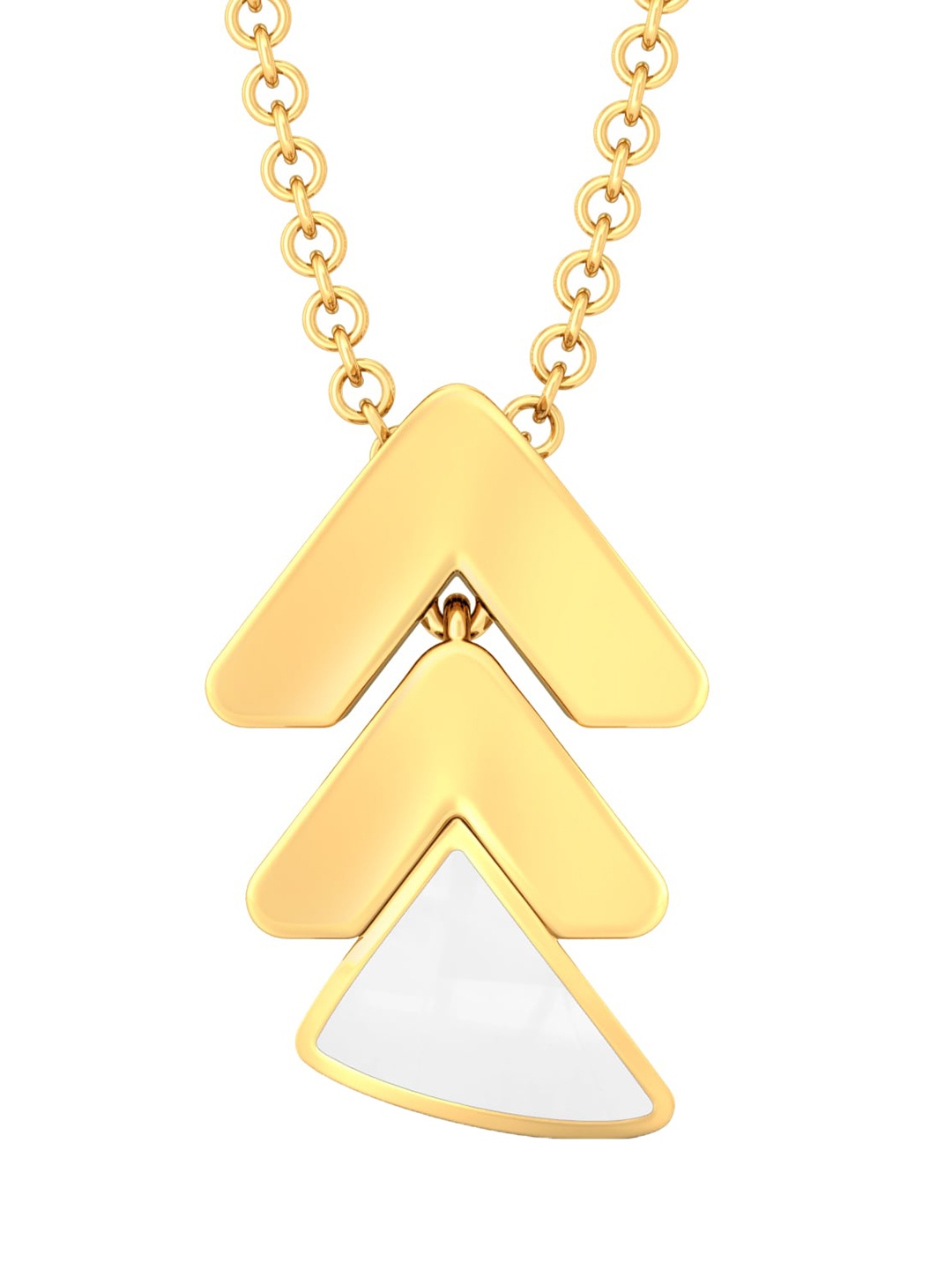 

MELORRA Millennial Vibes 18KT Gold Invert V-Shaped Pendant