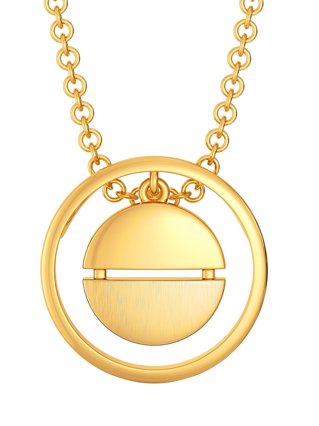 

MELORRA French Formals 18KT Gold Round Shaped Pendant