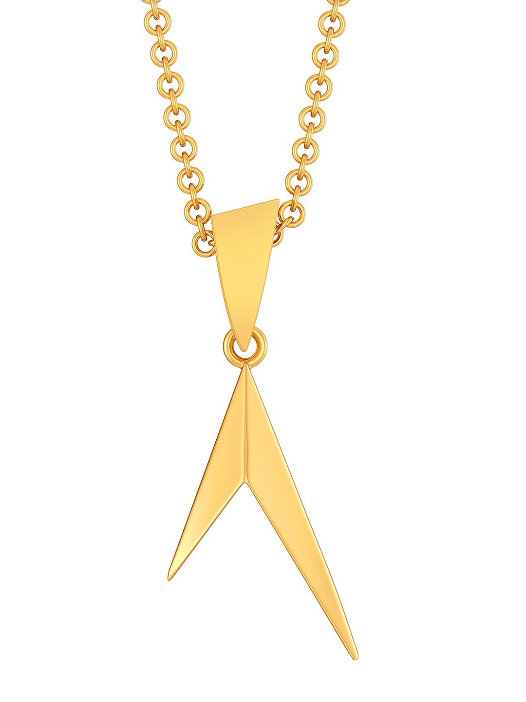 

MELORRA 18KT Yellow Gold Fit For Fame Inverted V-Shaped Pendant