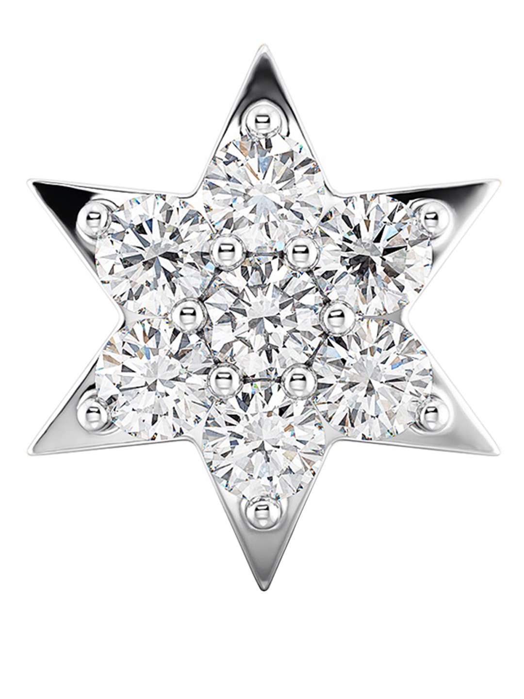 

MELORRA Star Memoir 18KT Gold Rhodium Plated Diamond Nose Pin