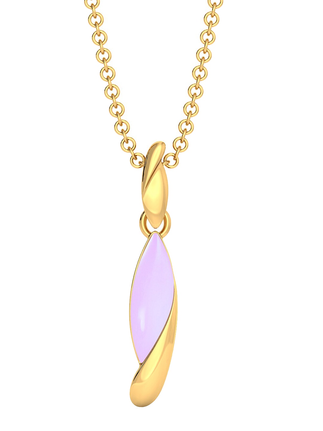 

MELORRA Amethyst Hue 18KT Gold Enamelled Pendant, Lavender
