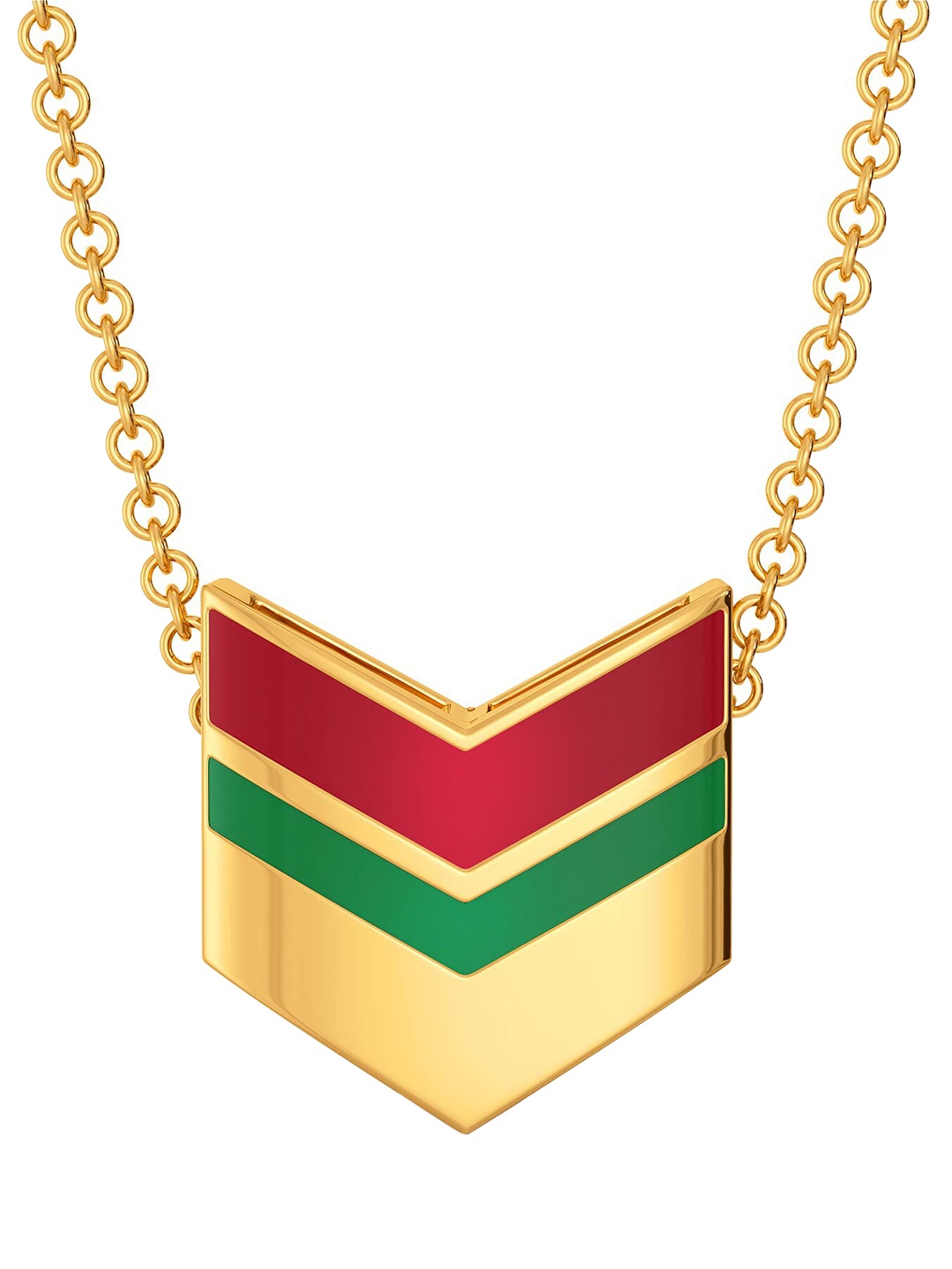 

MELORRA Quirk Perks 18KT Gold Enamelled Pendant, Red