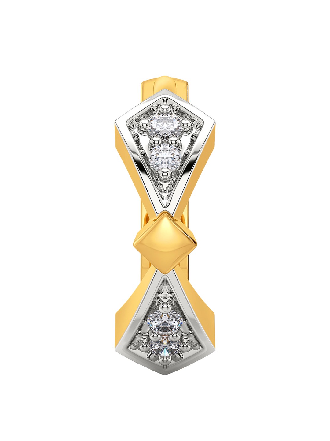 

MELORRA Sash Sway 18KT Gold Rhodium Plated Diamond Nose Pin