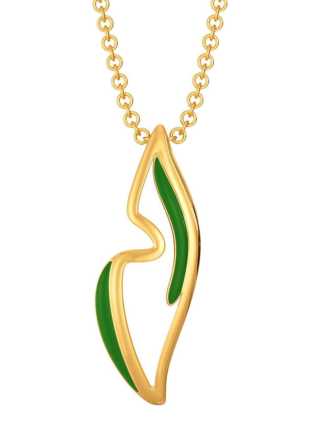 

MELORRA Green Preen 18KT Gold Enamelled Pendant