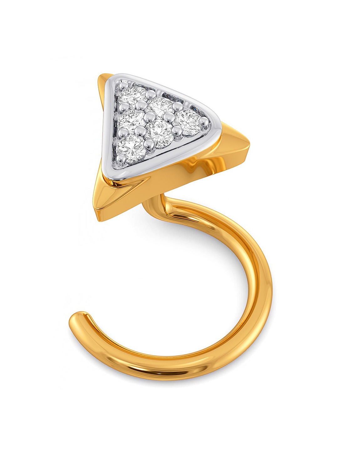 

MELORRA 18K Yellow Gold Rhodium-Plated Sober Stride Diamond Nose Pins, White