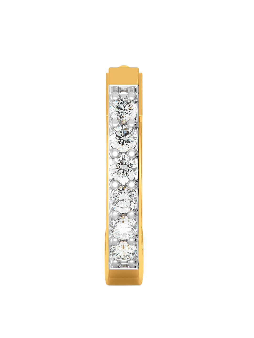 

MELORRA 18KT Gold Bar Code Design Diamond Nose Pin, White